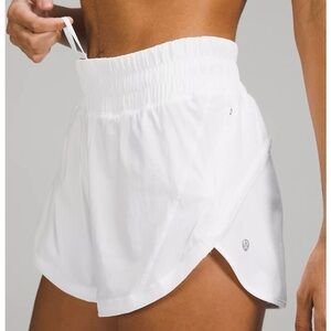 lululemon athletica Women's White Athletic Shorts track that high rise 3”